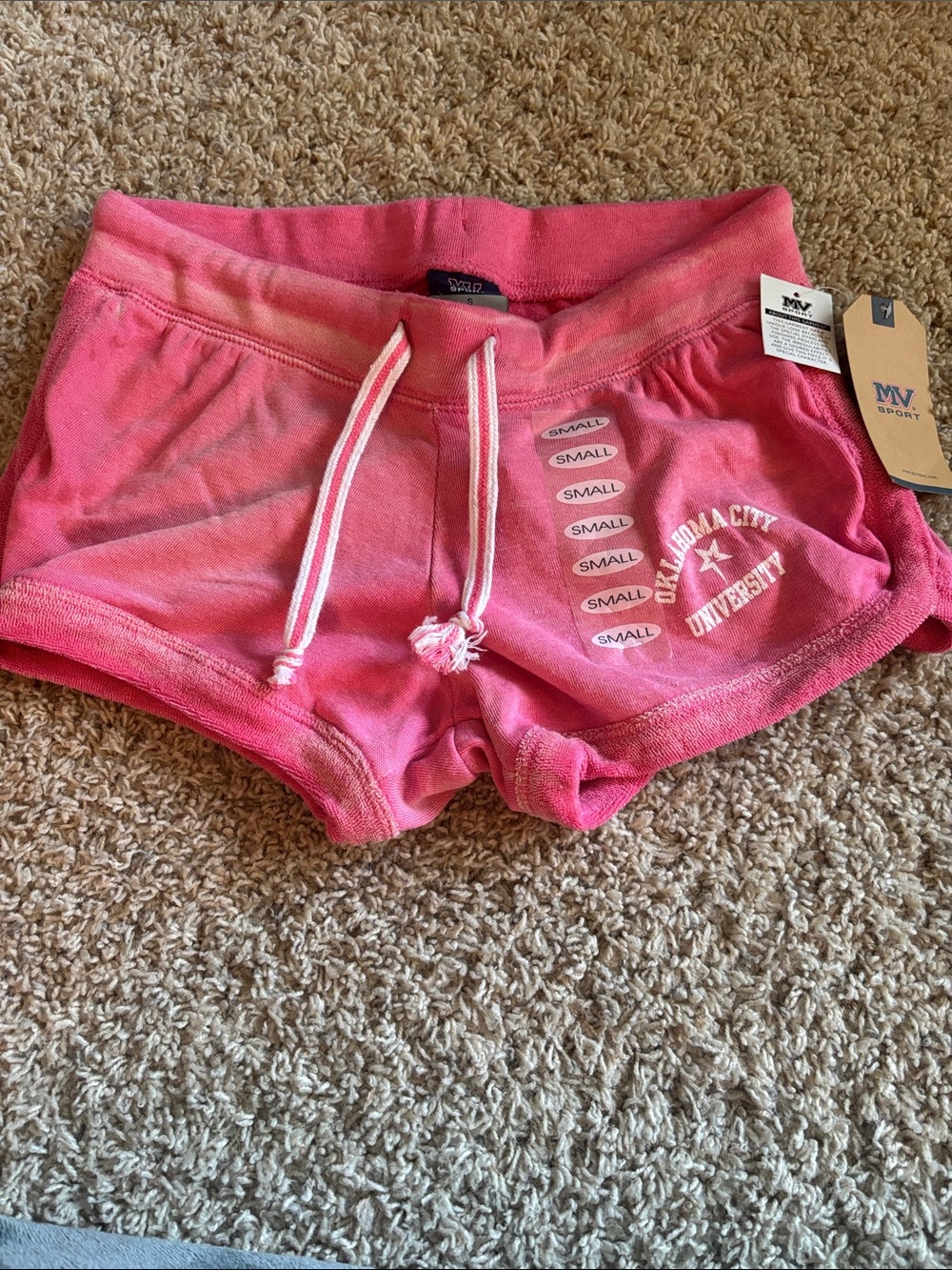 OCU MV Sport Pink Tie-Waist University Graphic Athletic Shorts